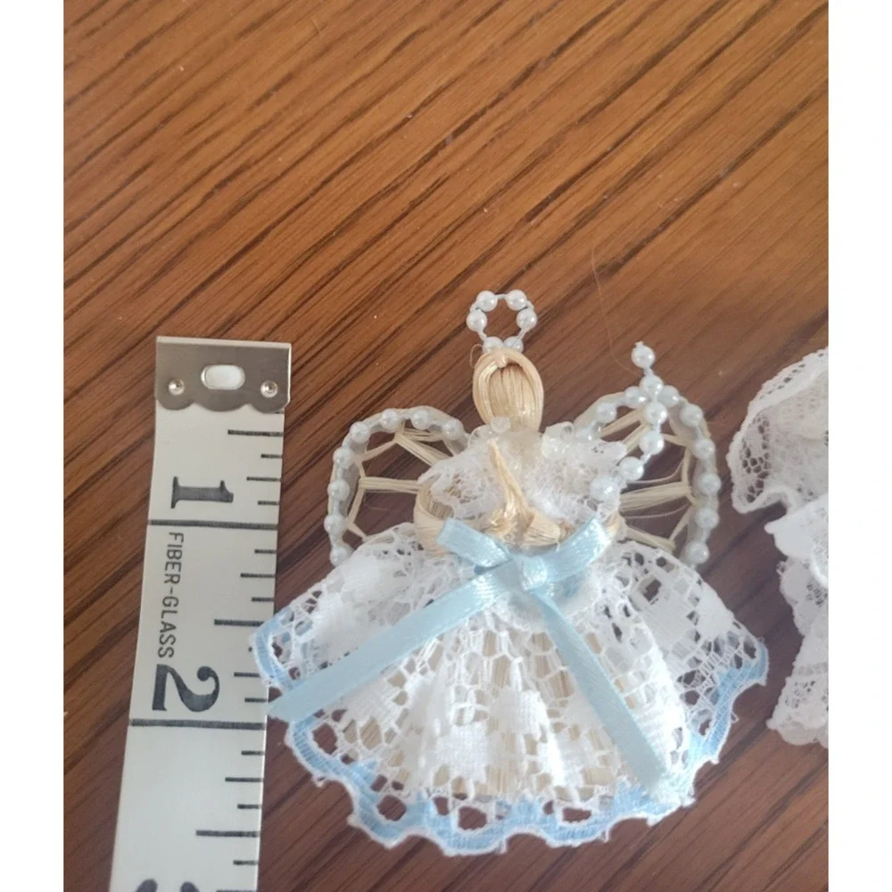 Handmade Praying Angel Pins Lace Dress jewelry Christmas Ornaments Lot of‎ 7